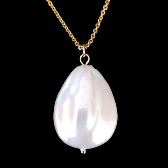 NWT Hand Crafted 14k Gold Filled Freshwater Pearl Pendant Necklace - Picture 7 of 14